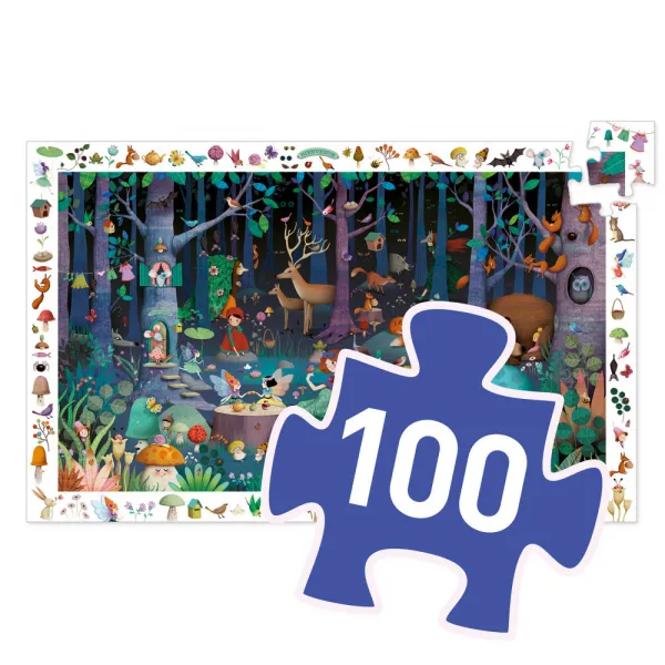 Djeco Puzzle Rozprávkový les 100 dielikov