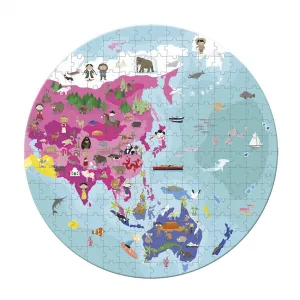 Detské obojstranné puzzle v kufríku - Zemeguľa - 208 ks