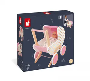 Drevený kočík pre bábiky - Candy Chic