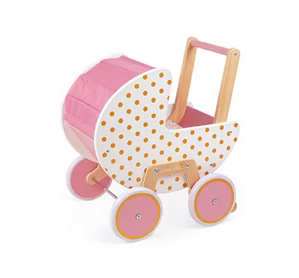 Drevený kočík pre bábiky - Candy Chic