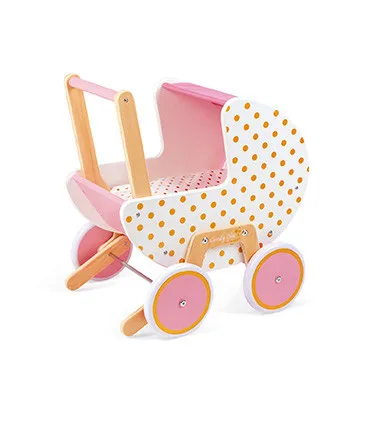 Drevený kočík pre bábiky - Candy Chic