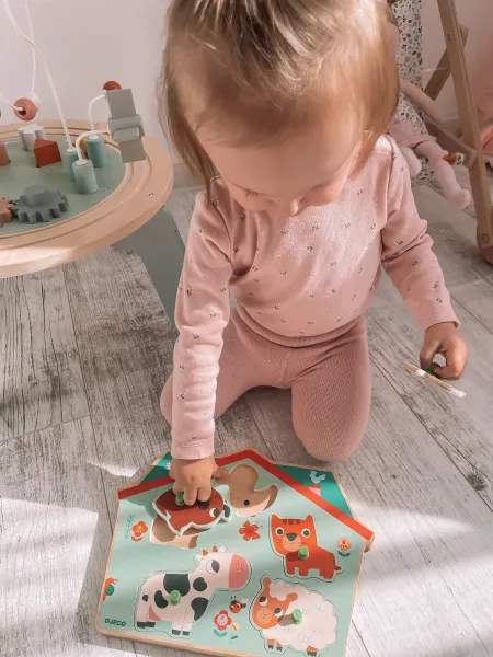 Djeco Puzzle vkladacie Domáce zvieratká 5 dielikov
