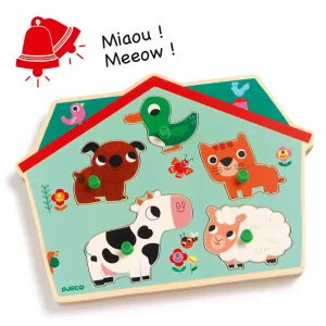 Djeco Puzzle vkladacie Domáce zvieratká 5 dielikov