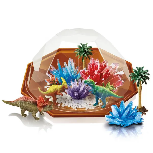 Dinosaurie terárium s kryštálmi