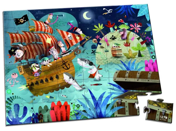 Puzzle v kufríku - Lovci pokladov - 36 ks