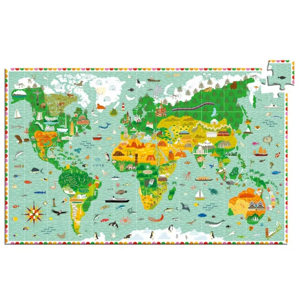 Vyhľadávacie puzzle s plagátom - Okolo sveta - 200 ks