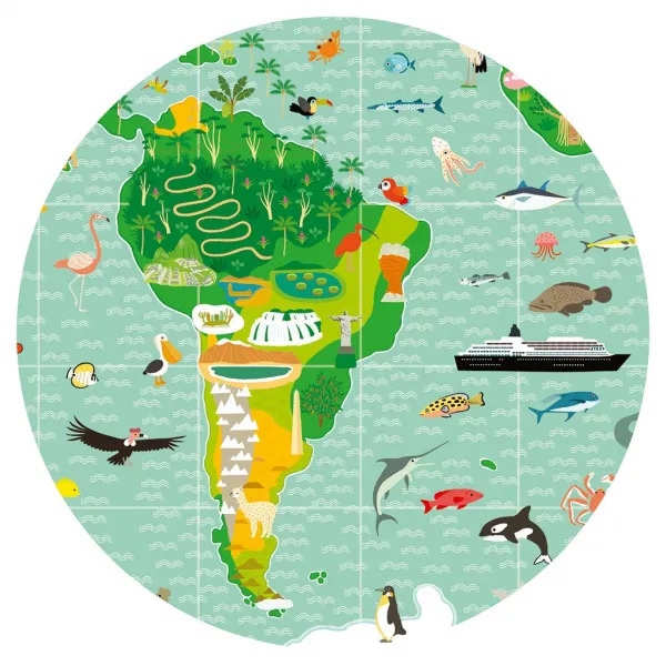 Vyhľadávacie puzzle s plagátom - Okolo sveta - 200 ks