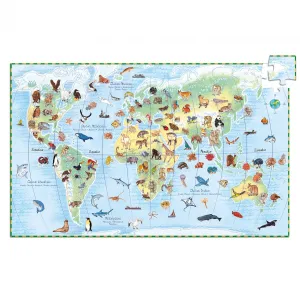 Vyhľadávacie puzzle s plagátom - Zvieratá sveta - 100 ks