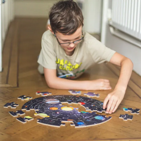 Bigjigs Toys Okrúhle podlahové puzzle Slnečná sústava 50 dielikov