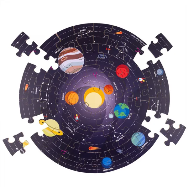 Bigjigs Toys Okrúhle podlahové puzzle Slnečná sústava 50 dielikov