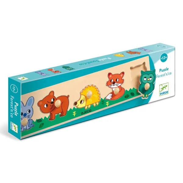 Drevené vkladacie puzzle - V lese