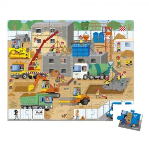 Puzzle v kufríku - Na stavbe - 36 ks