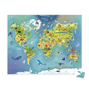 Puzzle v kufríku - Mapa sveta - 100 ks