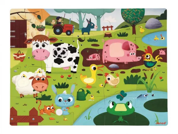 Puzzle hmatové - Zvieratká na farme - 20 ks