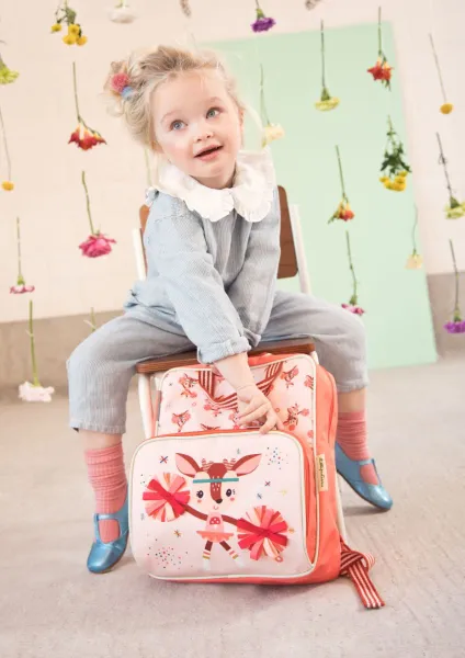 Lilliputiens - detský batoh s vreckom na desiatu - jelenček Stella
