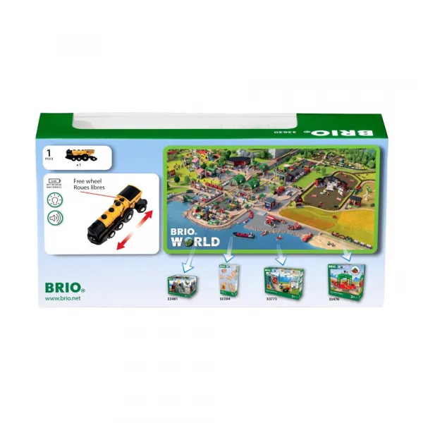 BRIO - Mohutná zlatá akčná lokomotíva na batérie