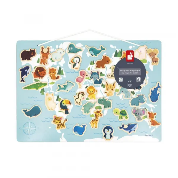 Magnetická mapa sveta - Kde žijú zvieratká - 40 ks