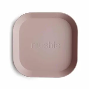 Mushie hranatý tanier 2 ks - Blush