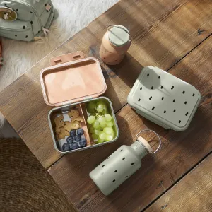Lässig nerezový desiatový box Happy Prints Farba: Light olive