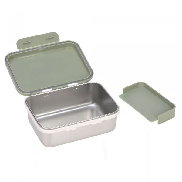 Lässig nerezový desiatový box Happy Prints Farba: Light olive