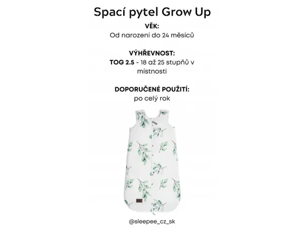 Spací vak Sleepee Grow Up Eukalyptus