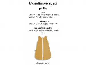 Obojstranný ľahký mušelínový spací vak Rose 4 – 24 mesiacov M