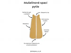 Obojstranný ľahký mušelínový spací vak Rose 4 – 24 mesiacov M