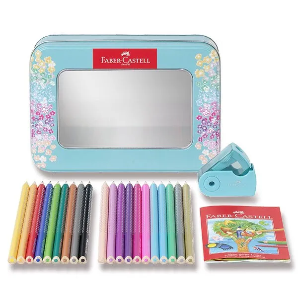 Pastelky Faber-Castell Sparkle so strúhadlom - 20 farieb