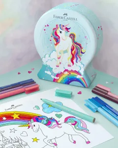 Detské fixky Faber-Castell Connector Unicorn, snehová guľa - 33 ks