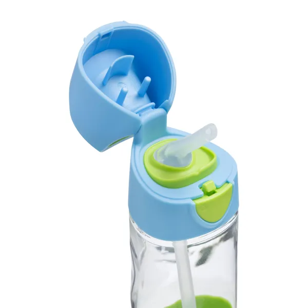Fľaša na pitie so slamkou 450 ml - modrá/zelená