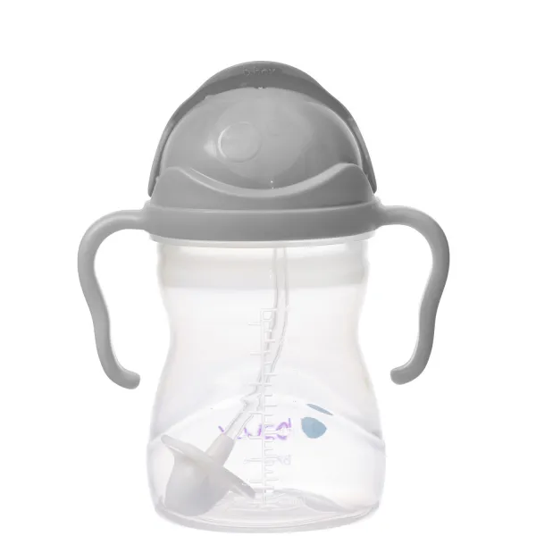 Hrnček so slamkou - sivý 240 ml