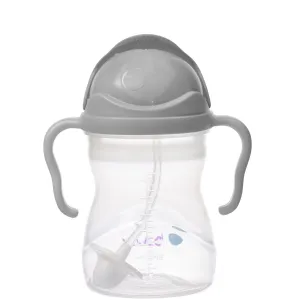 Hrnček so slamkou - sivý 240 ml