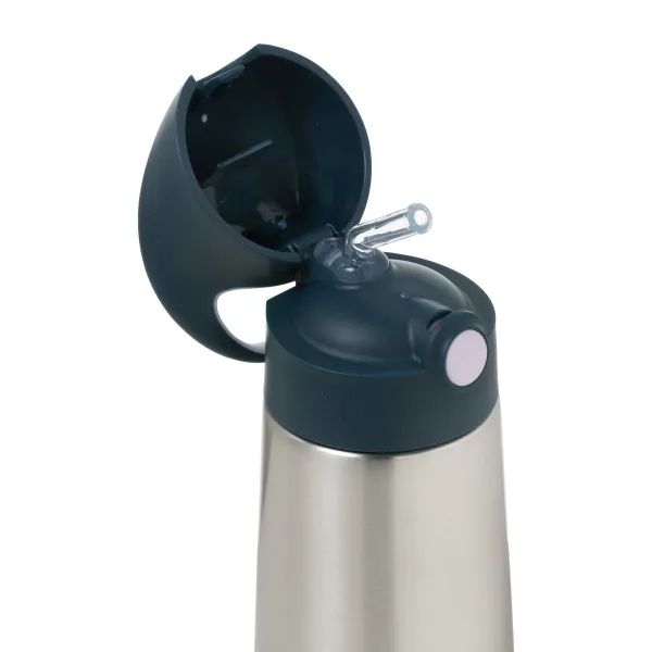 Termoska na pitie so slamkou 350 ml - indigo/ružová