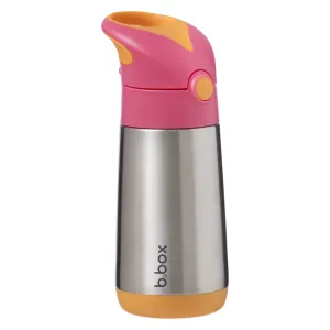 Termoska na pitie so slamkou 350 ml - ružová/oranžová