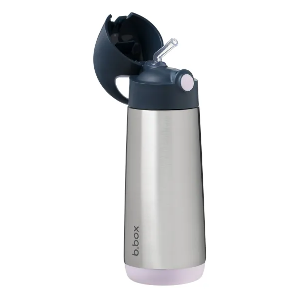 Termoska na pitie so slamkou 500 ml - indigo/ružová