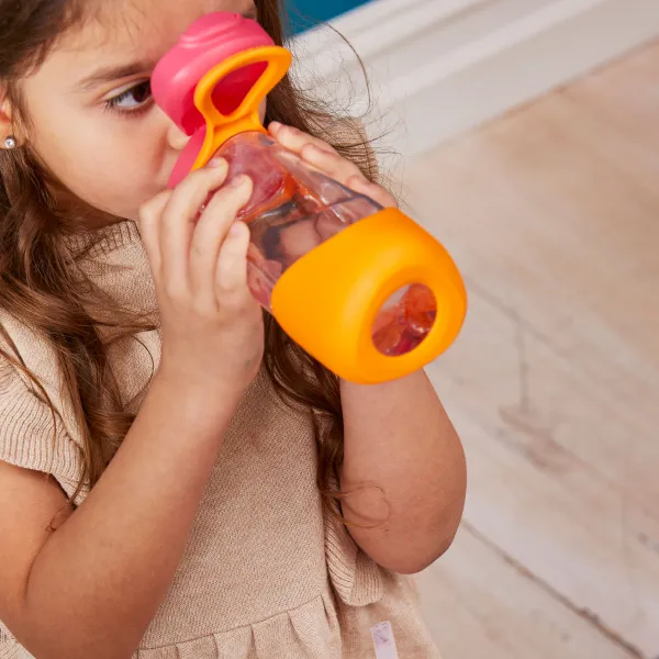 Sport fľaša na pitie 450 ml – ružová/oranžová