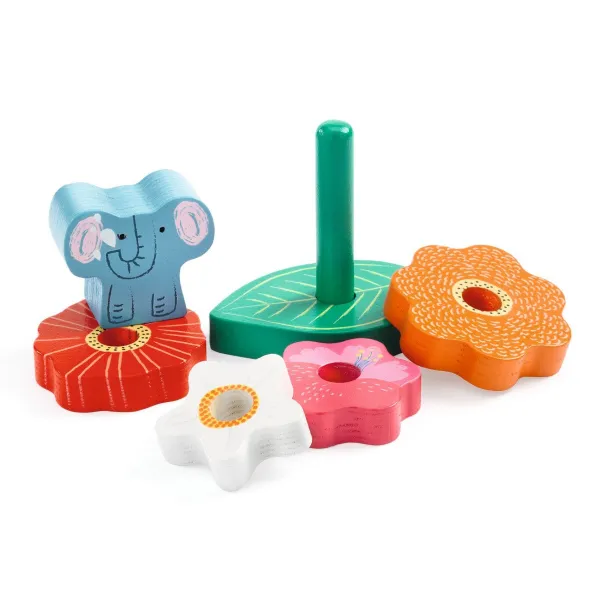 Puzzle & stohovacia pyramída 2v1 - Veselý slon