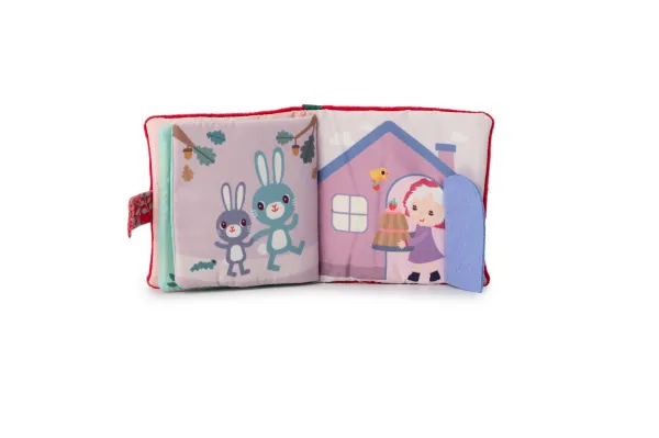 Lilliputiens Playbook Little Red Riding Hood kontrastná edukatívna knižka s hryzadielkom 6 m+ 1 ks