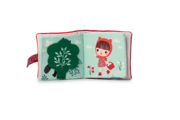 Lilliputiens Playbook Little Red Riding Hood kontrastná edukatívna knižka s hryzadielkom 6 m+ 1 ks