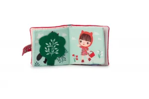 Lilliputiens Playbook Little Red Riding Hood kontrastná edukatívna knižka s hryzadielkom 6 m+ 1 ks
