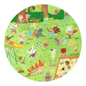 Vyhľadávacie puzzle s plagátom - Ihrisko pre zvieratká - 35 ks