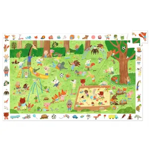 Vyhľadávacie puzzle s plagátom - Ihrisko pre zvieratká - 35 ks