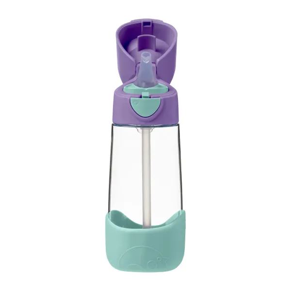 Fľaša na pitie so slamkou 450 ml - lilac pop