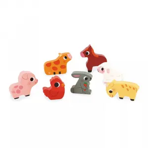 Drevené vkladacie puzzle 3D - Zvieratká na farme
