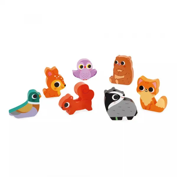 Drevené vkladacie puzzle 3D - Zvieratká z lesa