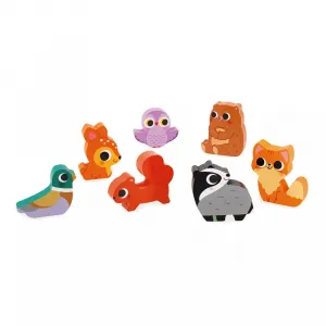 Drevené vkladacie puzzle 3D - Zvieratká z lesa