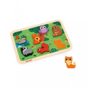 Drevené vkladacie puzzle 3D - Zvieratká z lesa
