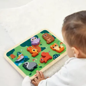 Drevené vkladacie puzzle 3D - Zvieratká z lesa