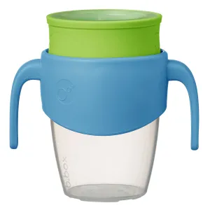360° netečúci učiaci hrnček 250 ml - modrá/zelená