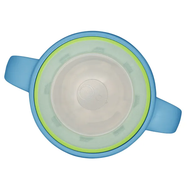 360° netečúci učiaci hrnček 250 ml - modrá/zelená